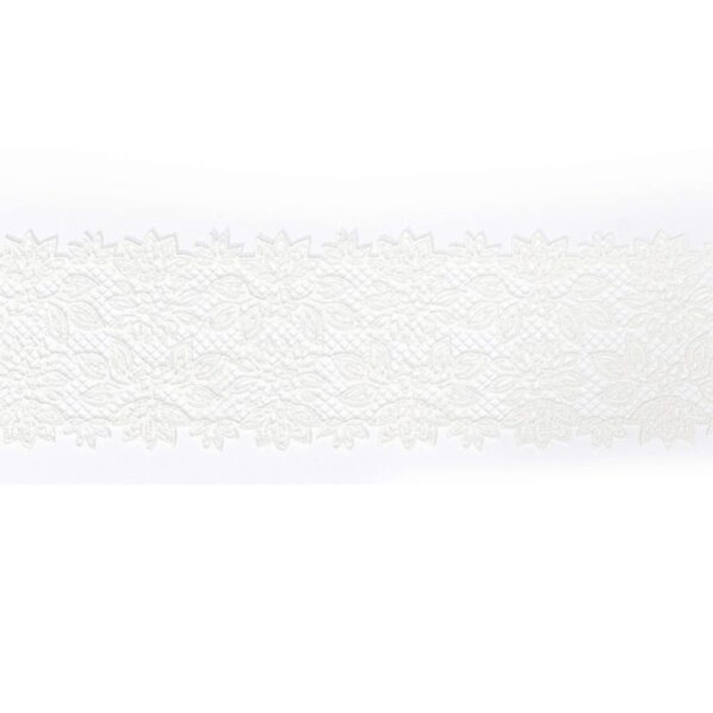 Cukrová krajka bílá - šířka 8 cm - 