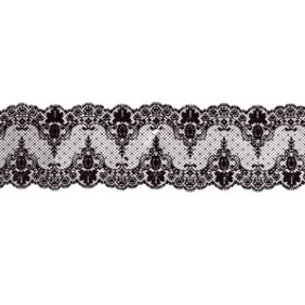 Cukrová krajka černá - šířka 6 cm - K-Decor