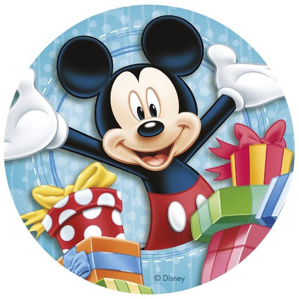 Jedlý papír na dort Mickey a dárky - Dekora