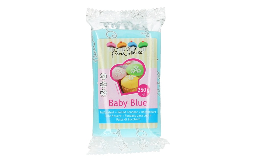 Modrý rolovaný fondant Baby Blue (barevný fondán) 250 g - FunCakes