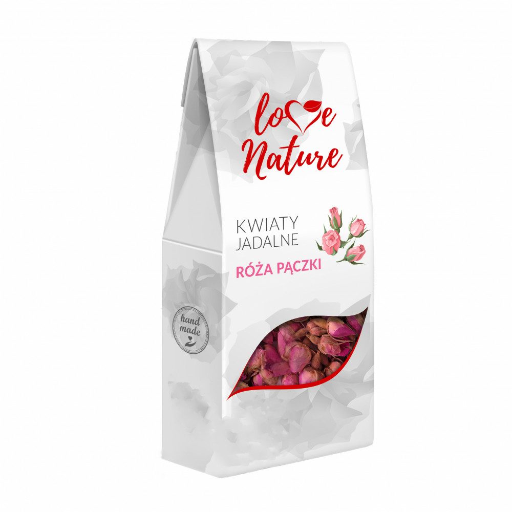 Jedlé sušené květy poupata růží - 20 g - 