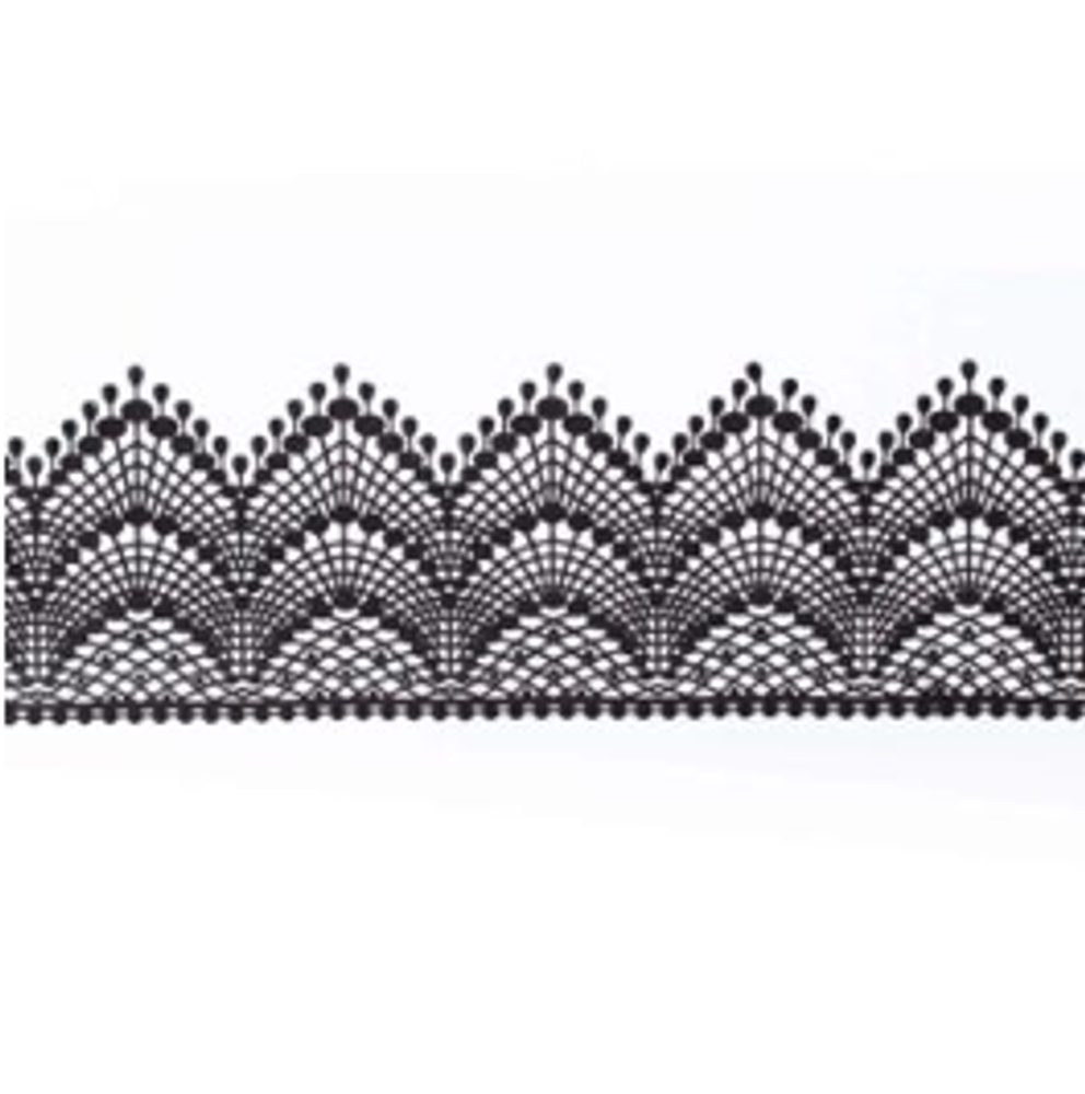 Cukrová krajka černá - šířka 8 cm - K-Decor