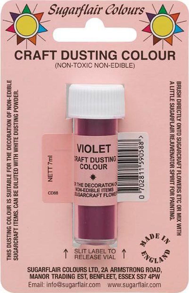 Prachová netoxická barva fialová Violet 7 g - Sugarflair Colours