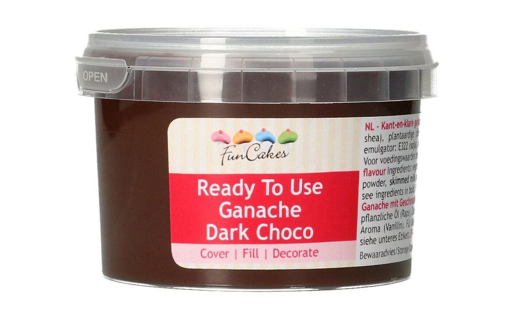 Hotová ganache z tmavé čokolády - k okamžitému použití - 260 g - FunCakes