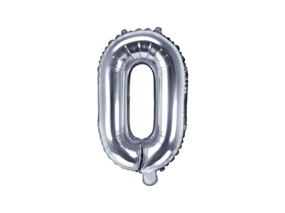 Balón foliový písmeno "O", 35 cm, stříbrný (NELZE PLNIT HELIEM) - xPartydeco