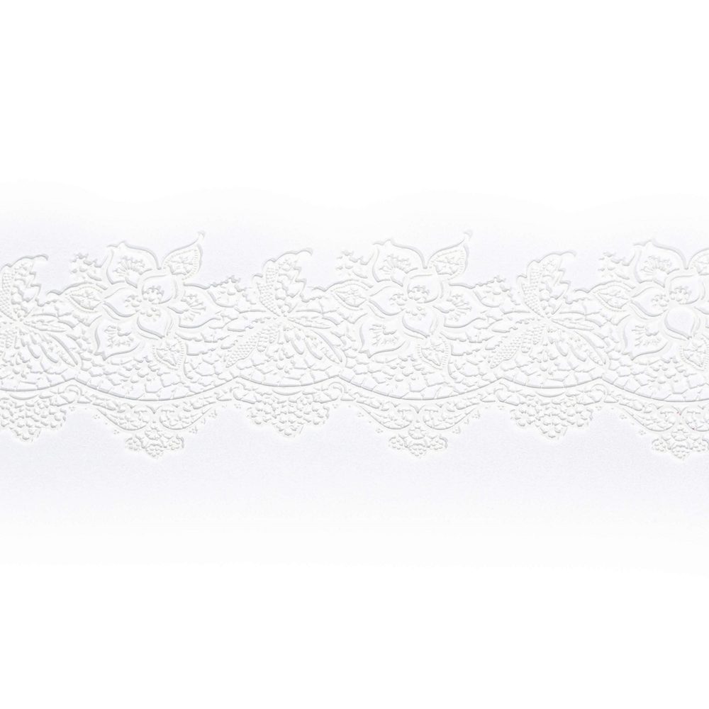 Cukrová krajka bílá - šířka 6 cm - K-Decor