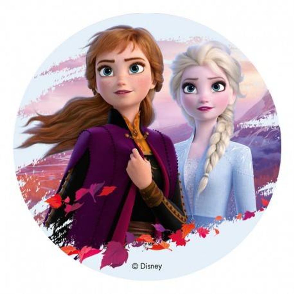 Jedlý papír Frozen 2 Anna A Elsa 20 cm - Dekora