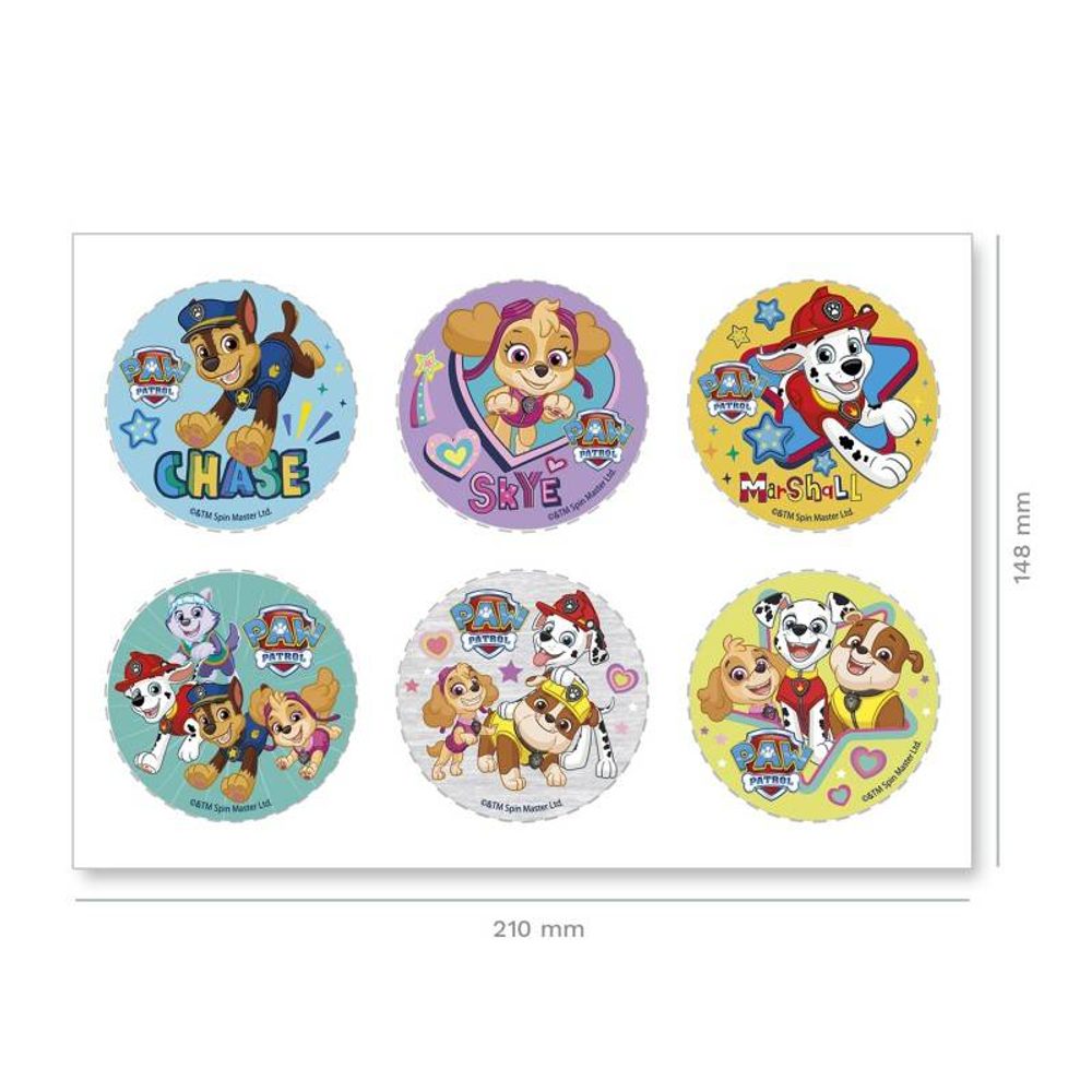 Paw Patrol 6ks dekorací na cupcake 5,8cm - Tlapková patrola - Dekora