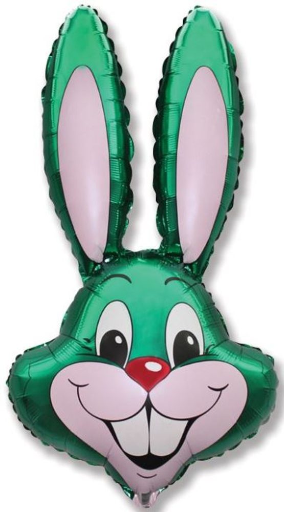 Balón foliový zajíc - zelený 60 cm / Velikonoce - Flexmetal