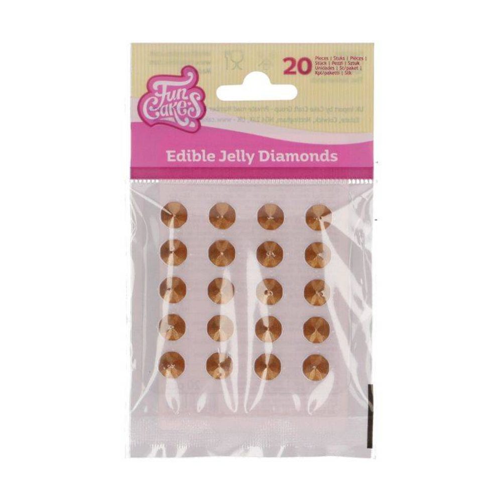 Jedlé diamanty 20ks zlaté - FunCakes - FunCakes