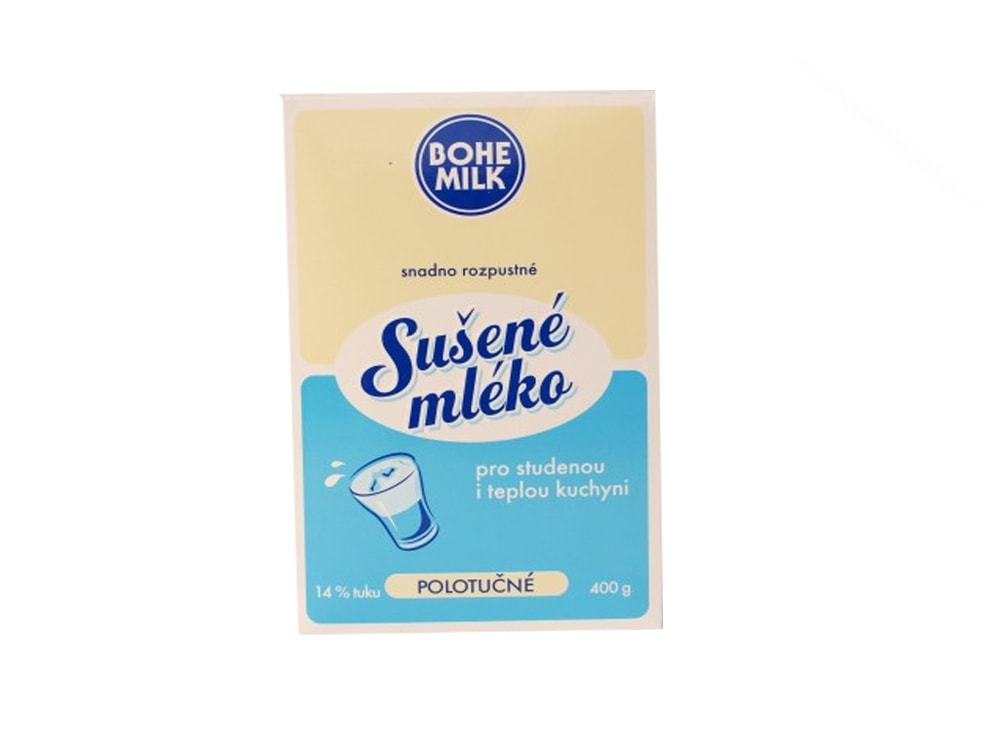 Sušené mléko polotučné 14% Bohemilk 400 g - Bohemilk