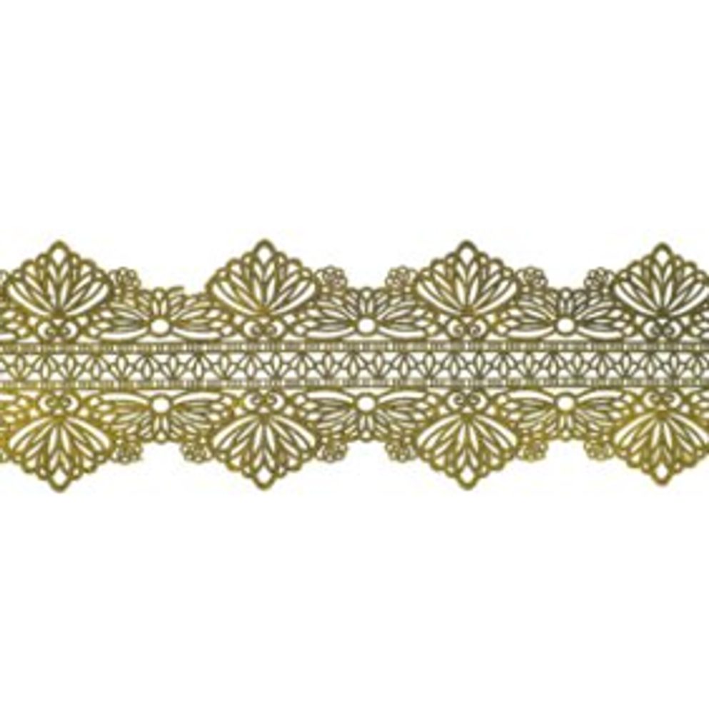 Cukrová krajka – zlatá - šířka 8 cm - K-Decor