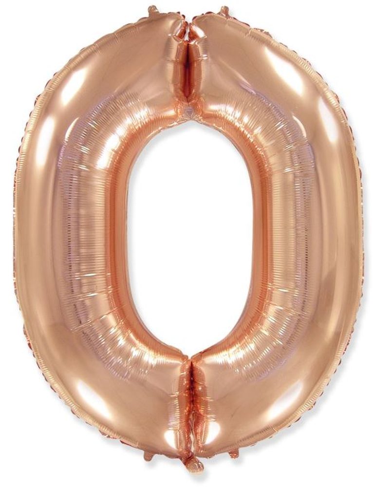 Balón foliový číslice růžovozlatá - Rose Gold 115 cm - 0 - Flexmetal