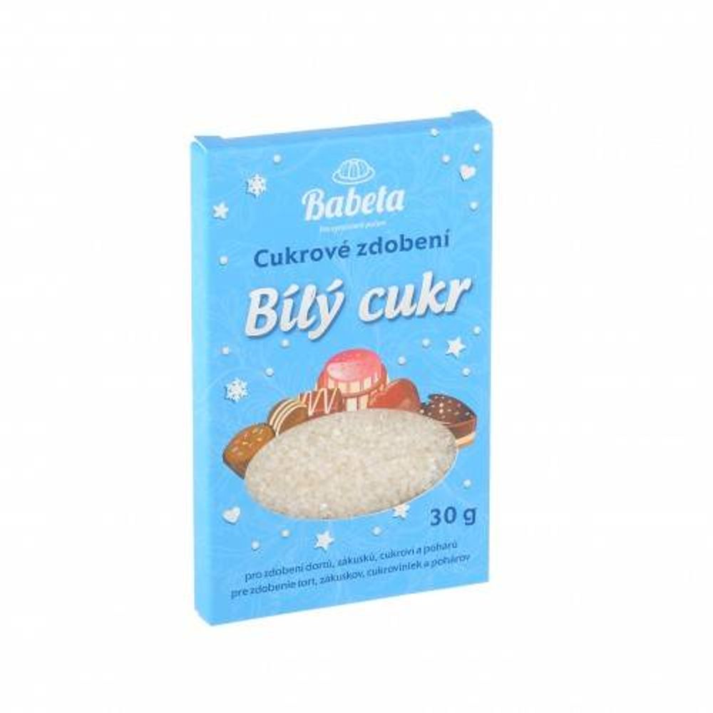 Cukrové zdobení bílý cukr 30 g krystalky - Kovandovi