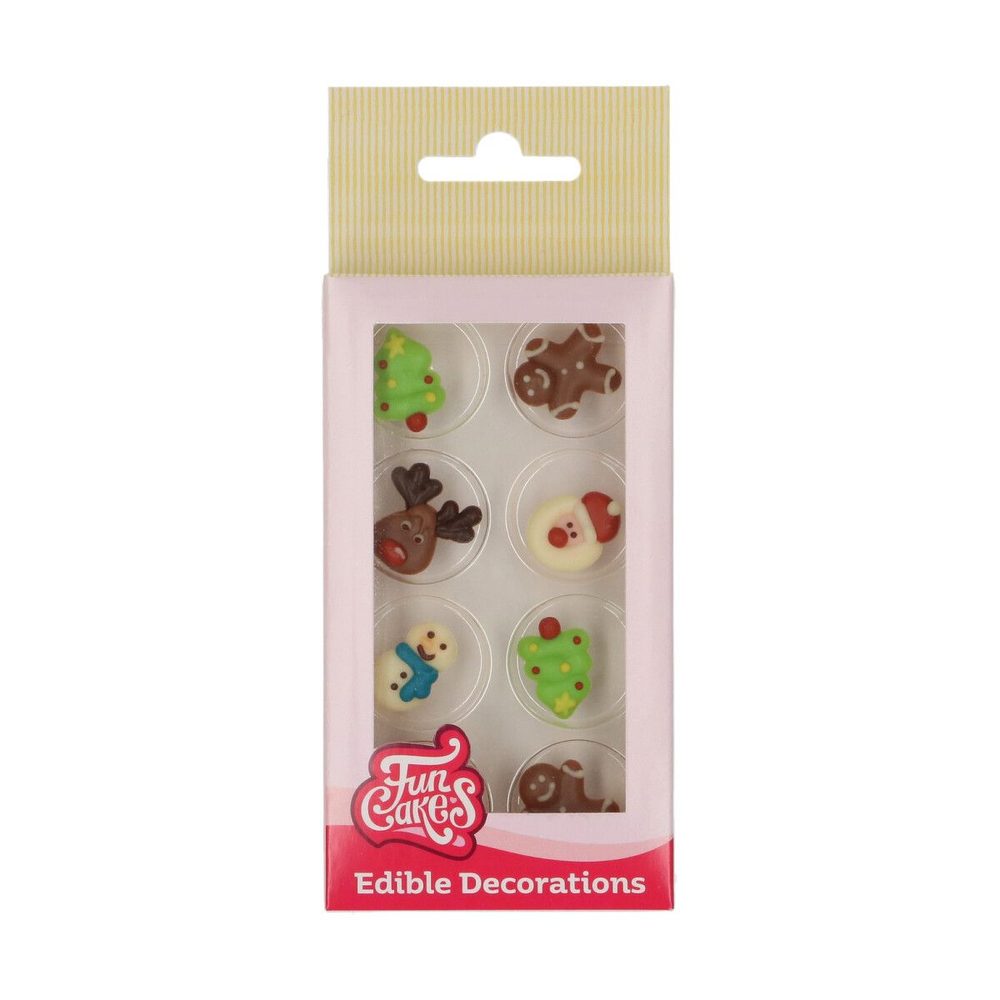 Čokoládové zdobení Vánoční set - 8 ks - FunCakes