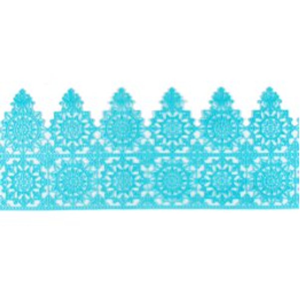 Cukrová krajka – modrá - šířka 6 cm - K-Decor
