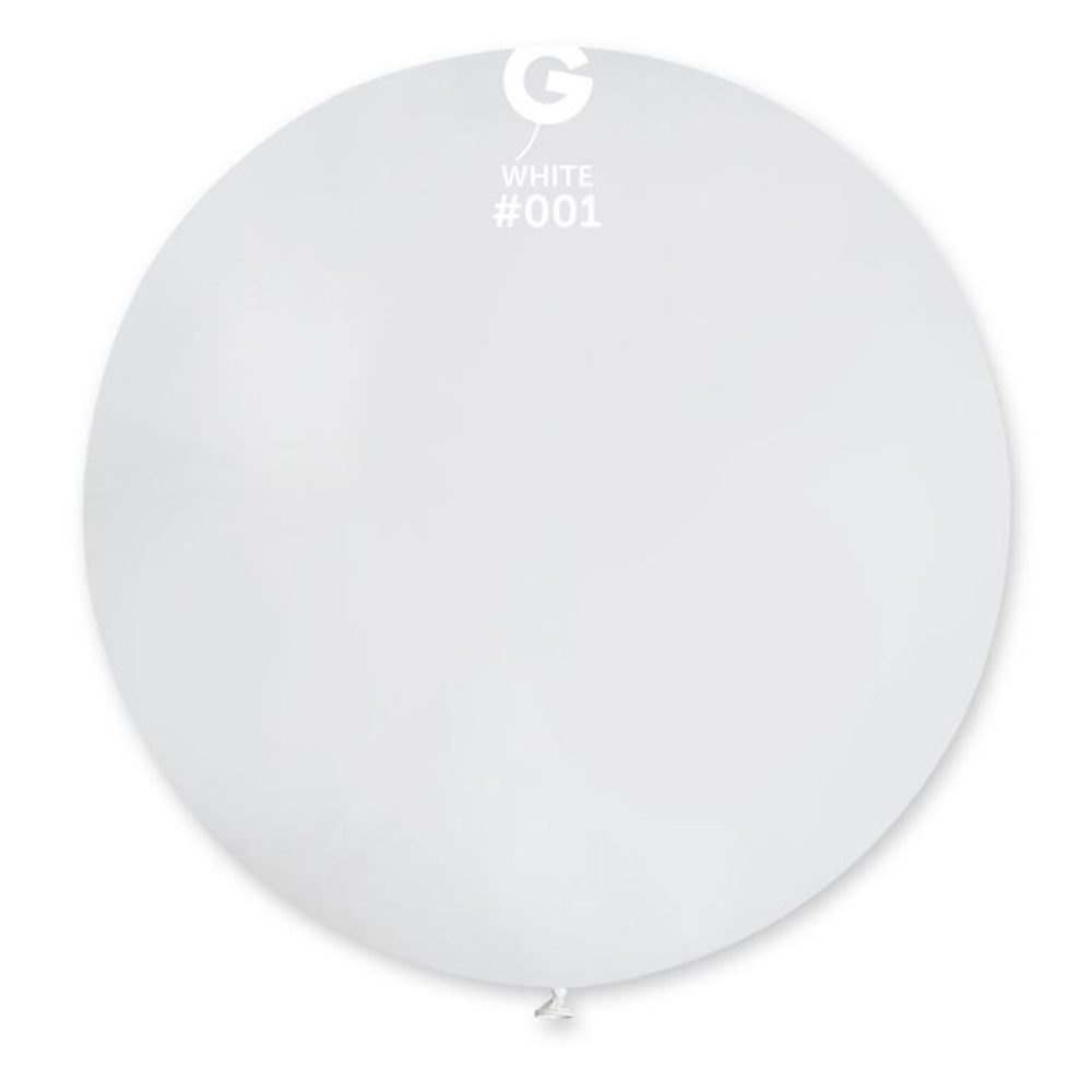 Balón latex 80 cm - bílý 1 ks - SMART