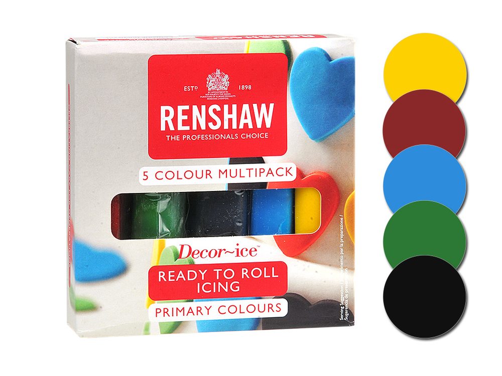 Barevný rolovaný fondán sada pěti základních barev - Renshaw