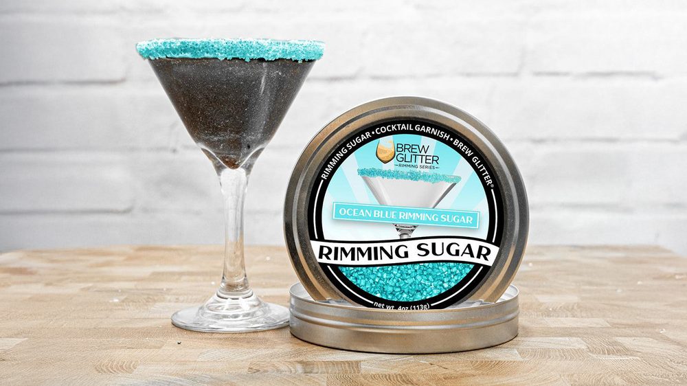 Modrý cukr na okraje koktejlů - Ocean Blue Cocktail Rimming Sugar - 113 g - Brew Glitter
