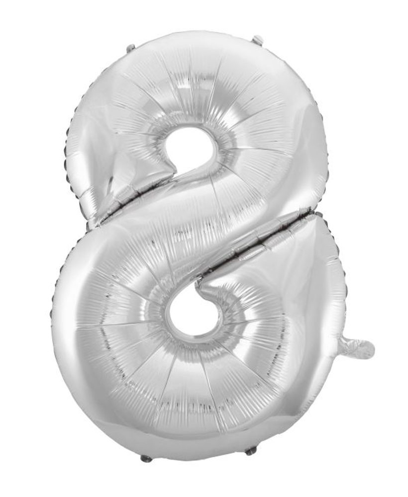 Balón foliový číslice stříbrná- SILVER 115 cm - 8 - BALONČ