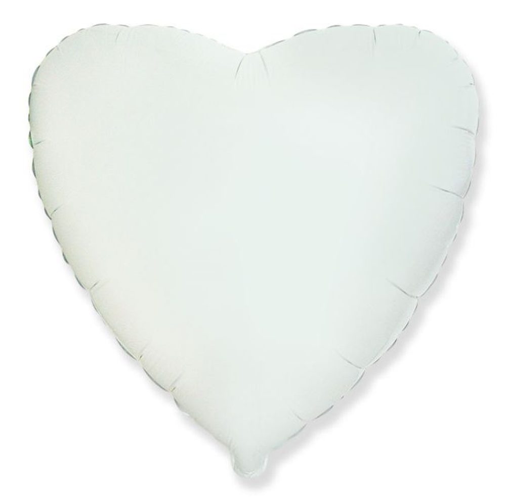 Balón foliový 45 cm Srdce bílé - Flexmetal