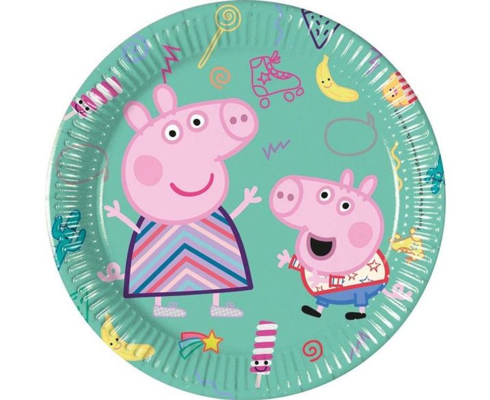 Papírové talíře prasátko Pepa - Peppa Pig - 20 cm, 8 ks - GoDan