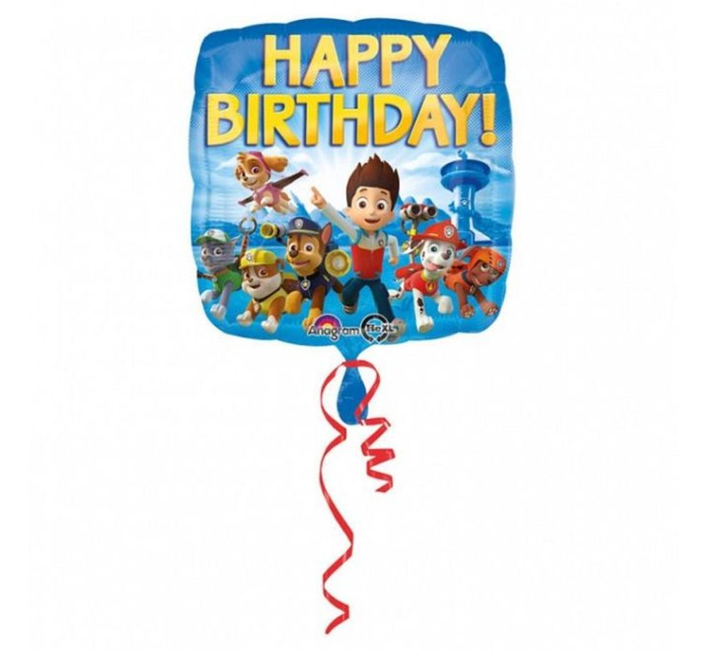 Balón foliový 43 cm " Happy birthday " - PAW PATROL / Tlapková patrola - GoDan