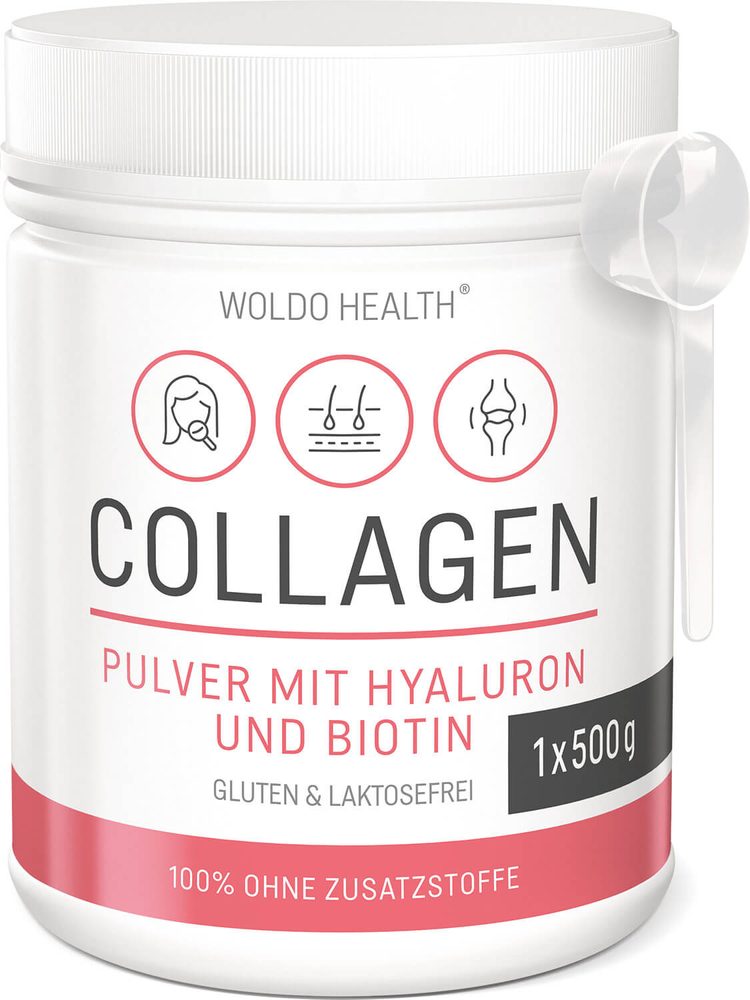 Kolagen s kyselinou hyaluronovou a biotinem - 500 g - WoldoHealth®