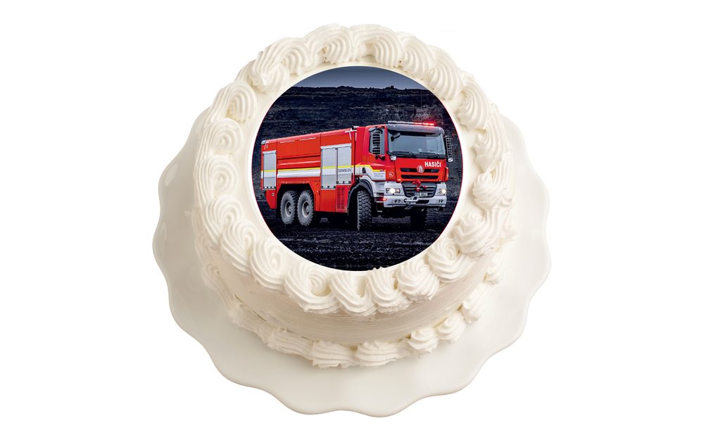 Jedlý papír pro hasiče - požárnické auto 20 cm - breAd. & edible