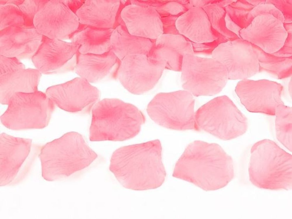 Okvětní lístky růží textilní - světle růžové 100ks - xPartydeco