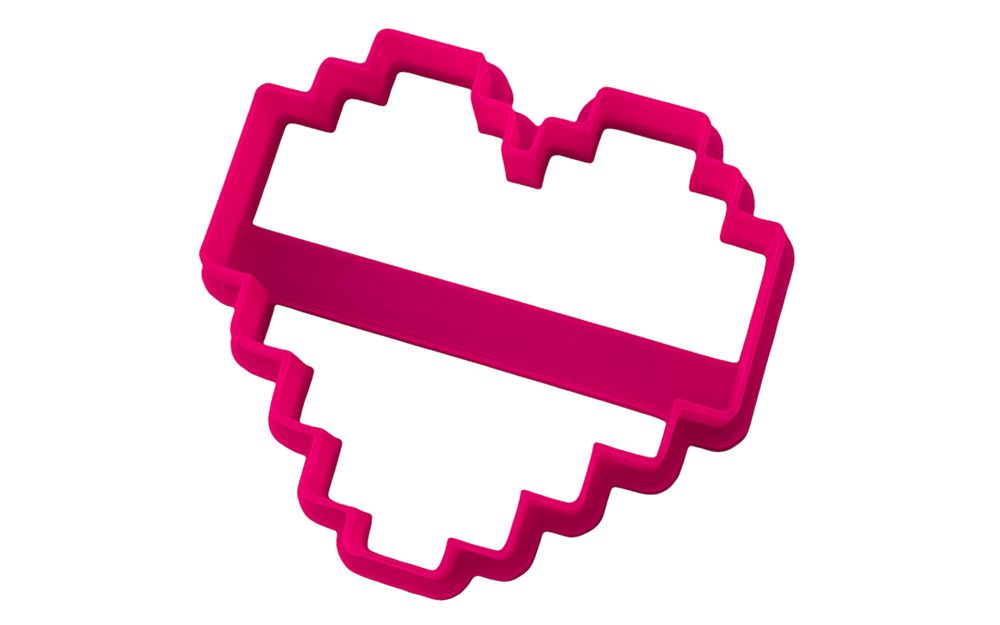 Vykrajovátko hranaté srdce Minecraft Pixel - 3D tisk - Dortmarket