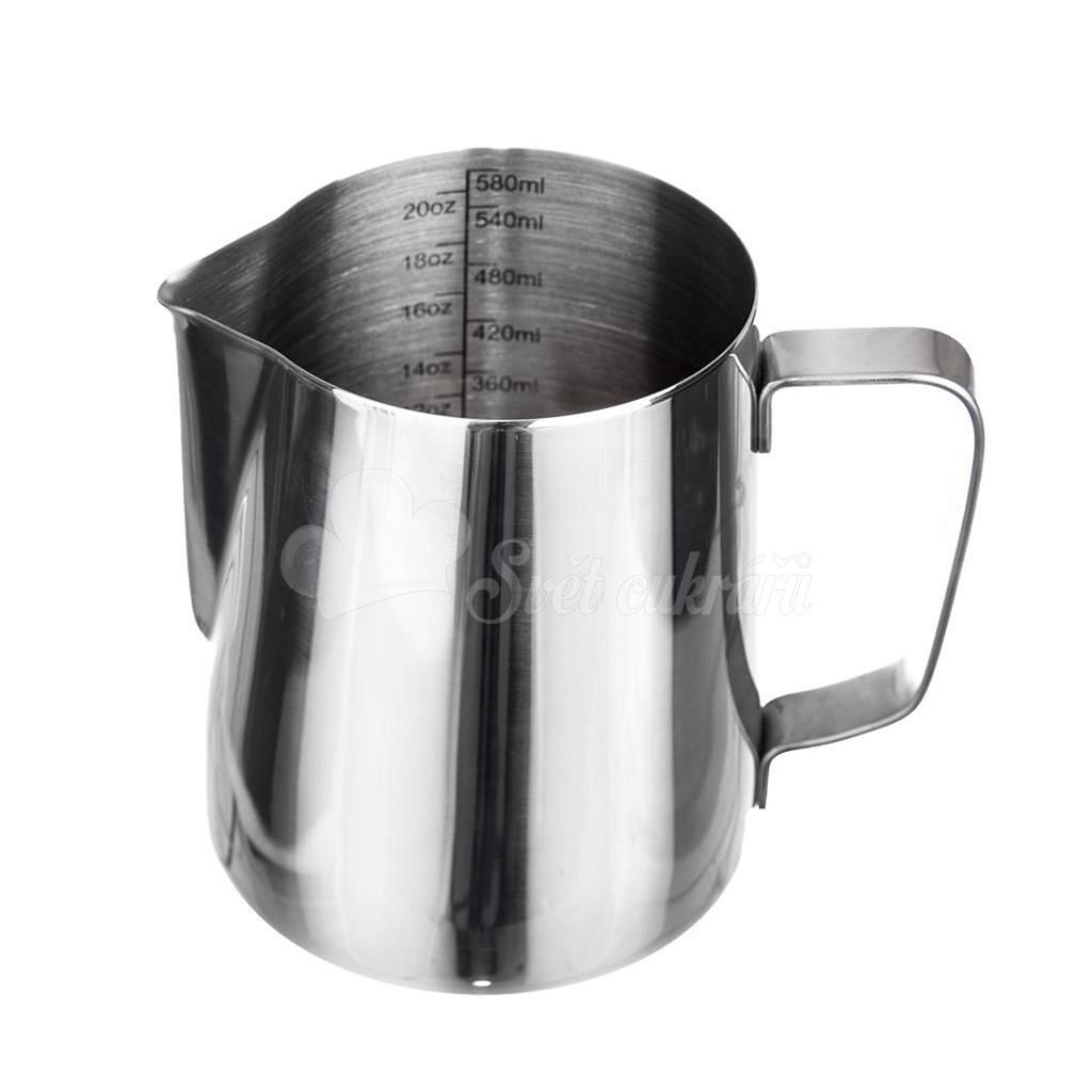 20 oz. Black Frothing Pitcher with Measuring Lines – Ground Up Coffee Co.