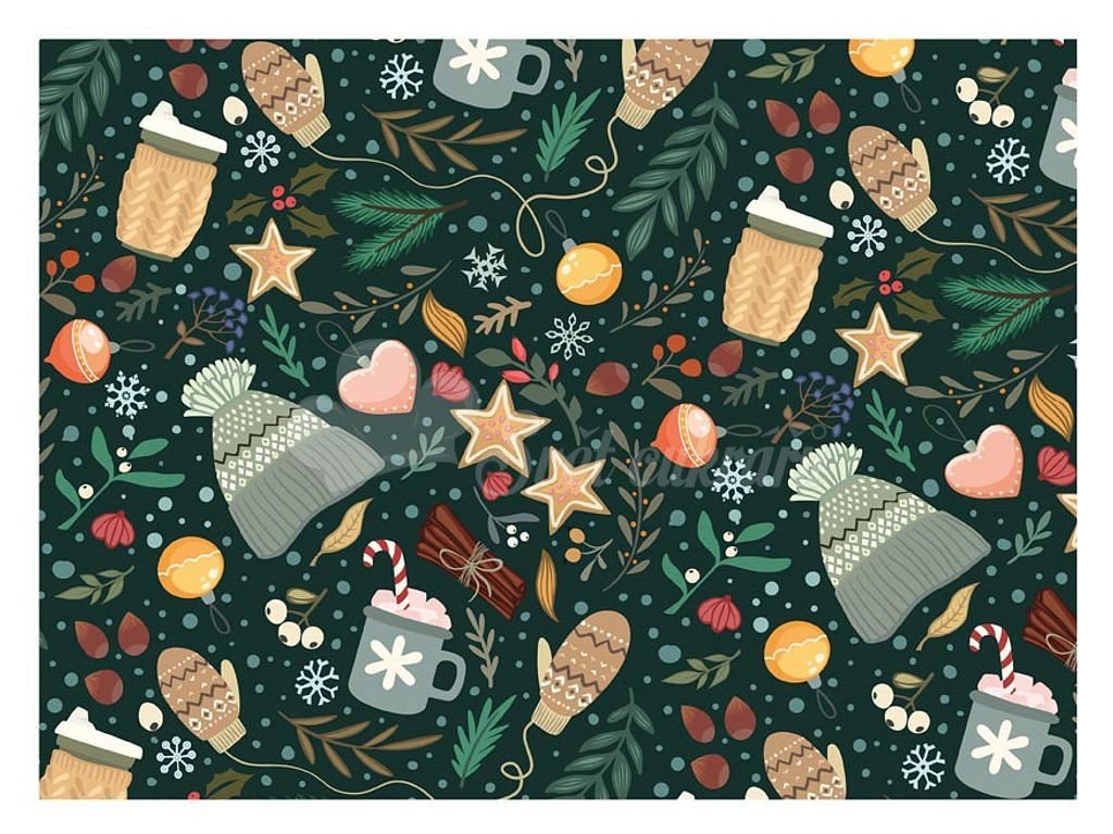 Balící papír klasik zelený - vánoční motivy - archy 100x70 cm - MFP Paper - Balicí  papír na dárky - Papírenské zboží - Svět cukrářů
