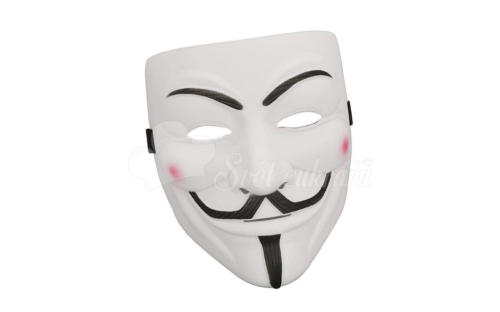 World of Confectioners - Plastic mask "ANONYMOUS" - VENDETA - GUIRCA -  Celebrations and parties