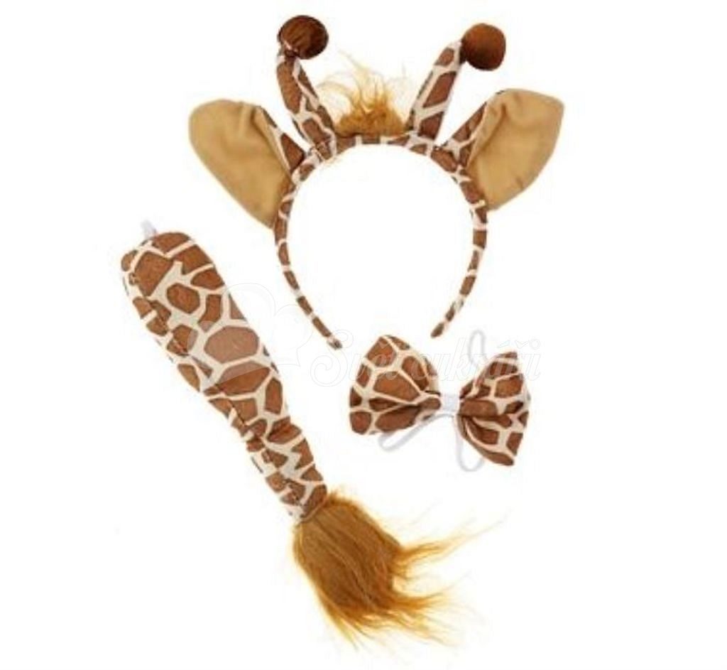 Set Žirafa (čelenka, motýlek, ocas) - GoDan - Fotodoplňky - Oslavy a party  - Svět cukrářů