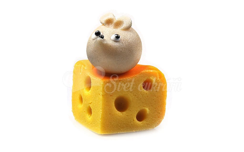 Myška na sýru - marcipánová figurka na dort - Frischmann - Marcipánové  figurky - Marcipán, Suroviny - Svět cukrářů