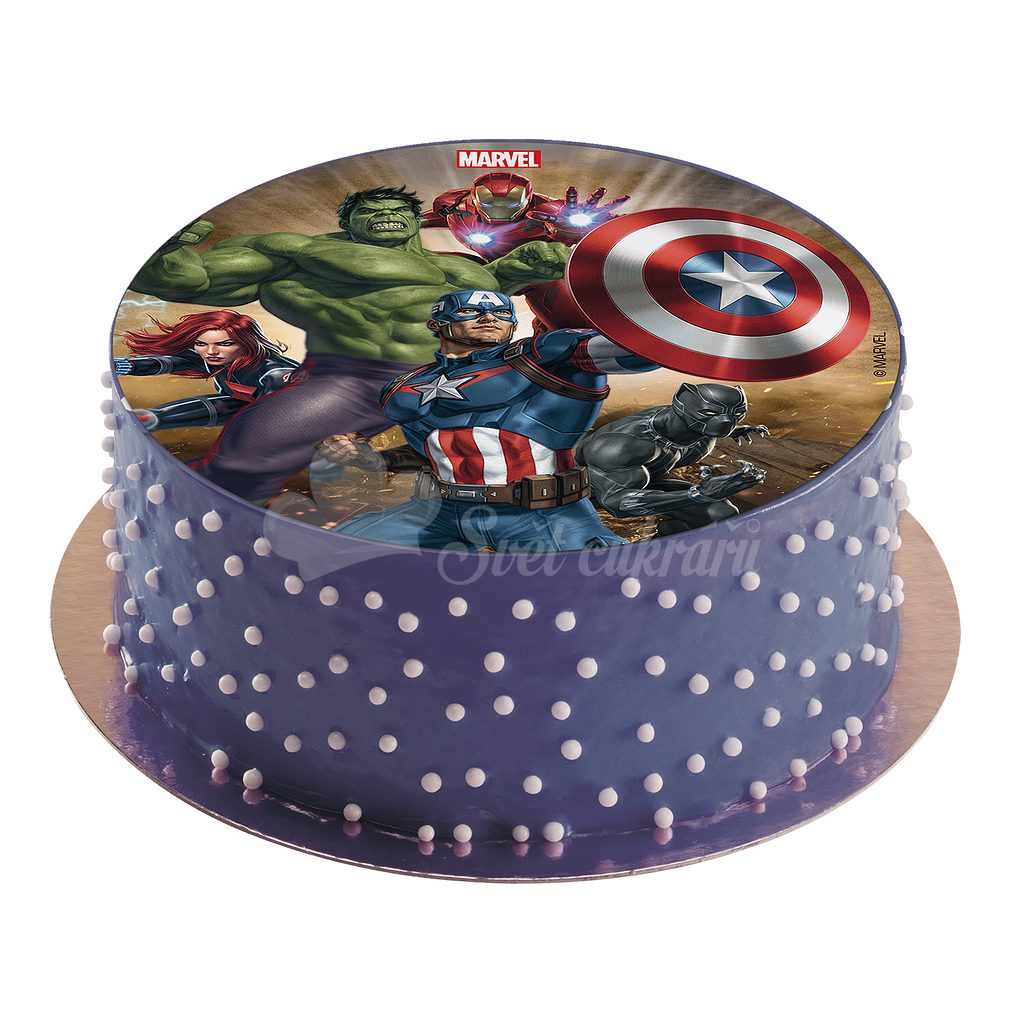 Jedlý obrázek na dort Avengers 16 cm - Dekora - Jedlý papír - Jedlá  dekorace, Suroviny - Svět cukrářů
