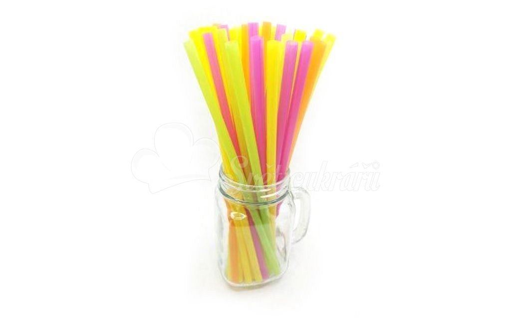 World of Confectioners - Plastic straws - straws 7 x 280mm NEON