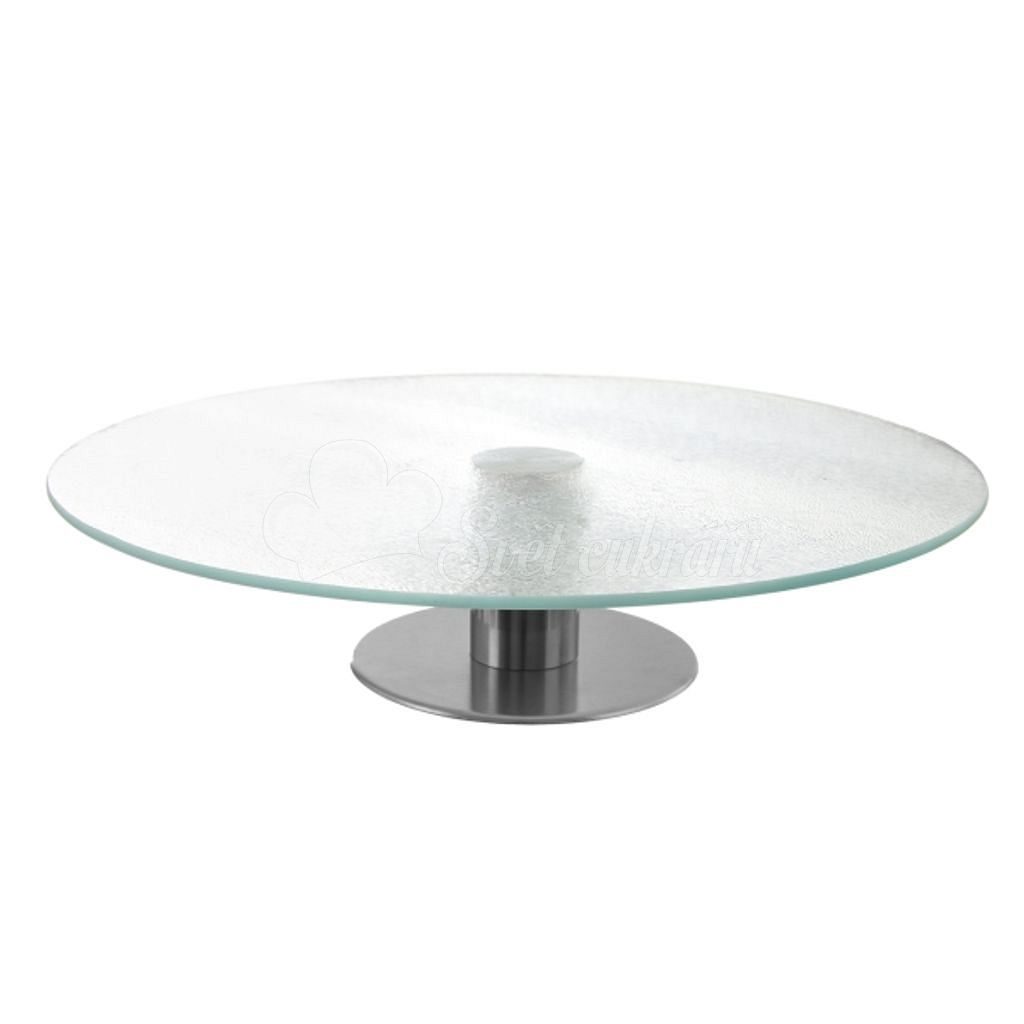 World of Confectioners - Serving tray - rotating cake stand - glass steel -  dia. 30 cm - Swivel stands for decoration (lazy susan) - Cake mats, stands,  tapes, Pastry necessities