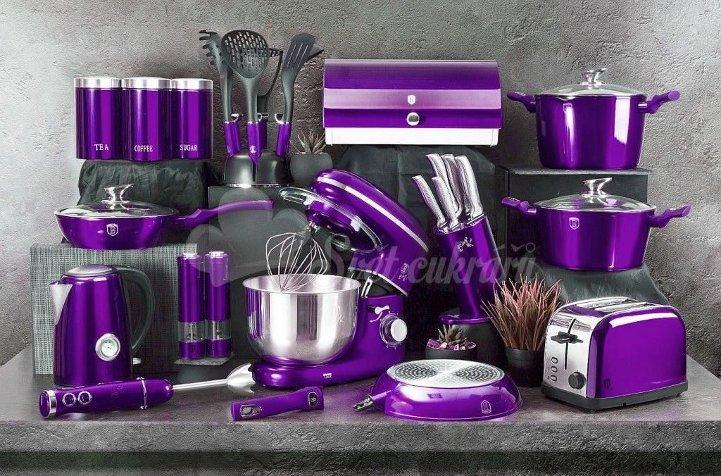 World of Confectioners - Stainless steel breadbox Purple Metallic Line -  BERLINGERHAUS - Breadboxes - For baking bread, For baking