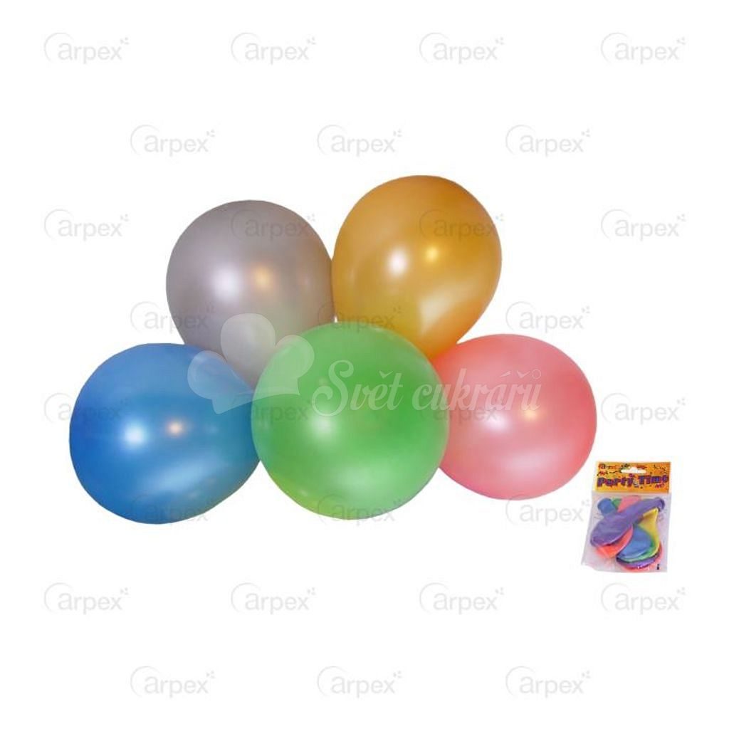 Barevné metalické balónky 25 cm, 6 ks v bal. - Arpex - Balónky - Oslavy a  party dekorace - Svět cukrářů