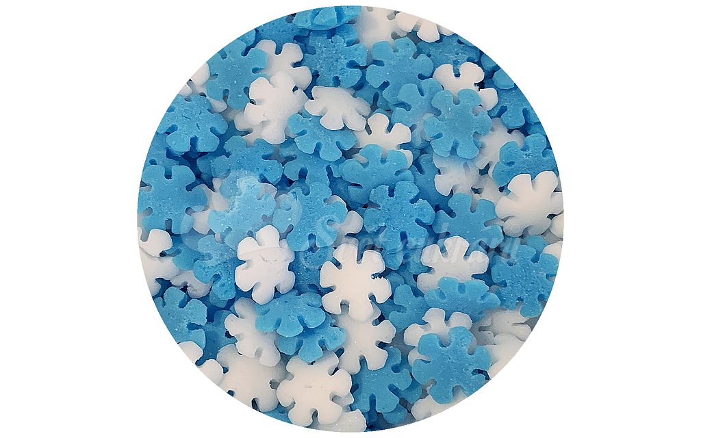 Edible Sugar Snowflake sprinkles White 50g