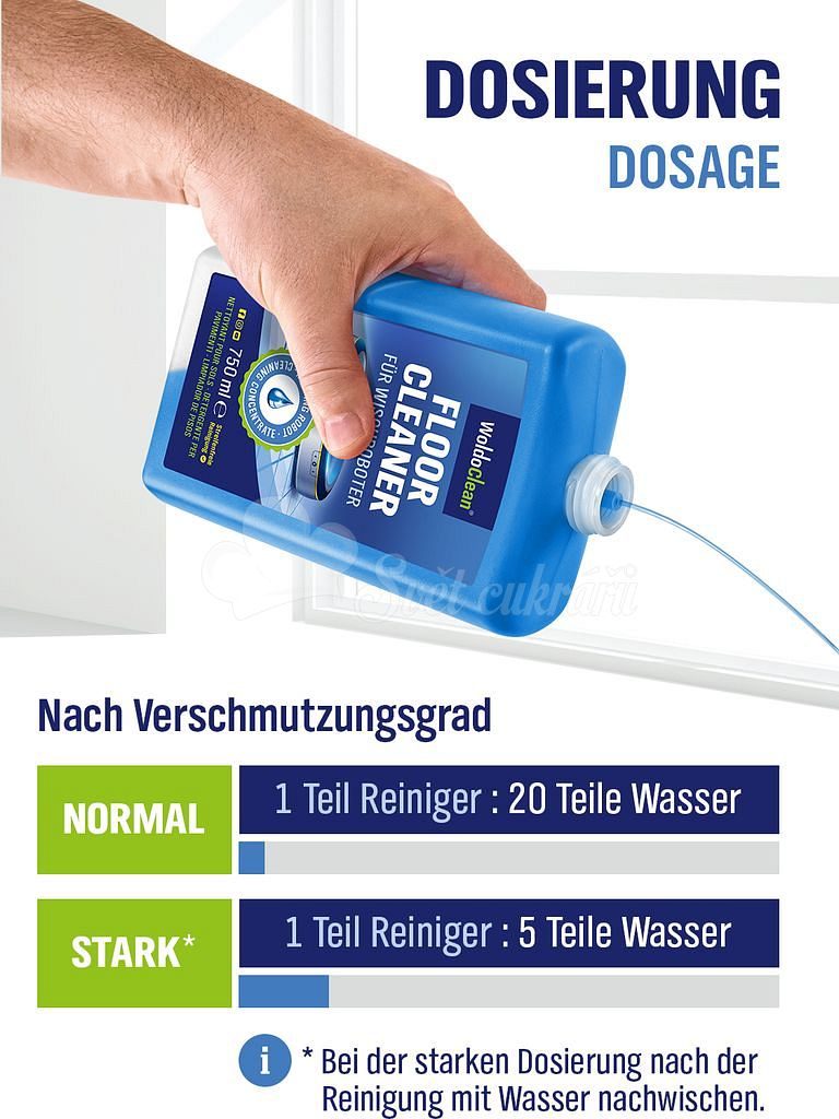 Německý čistič podlah pro robotické vysavače - 750 ml - WoldoClean® - Úklid  domácnosti - Domácí potřeby - Svět cukrářů