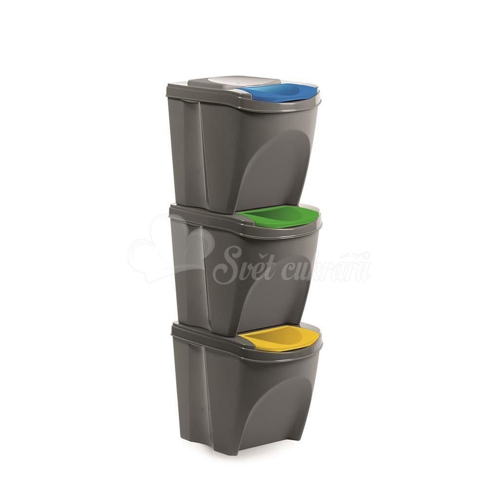 Svet cukrárov - Odpadkový kôš na triedený odpad SORT 3x21 l - ORION -  Upratovanie domácnosti - Domácí tovar