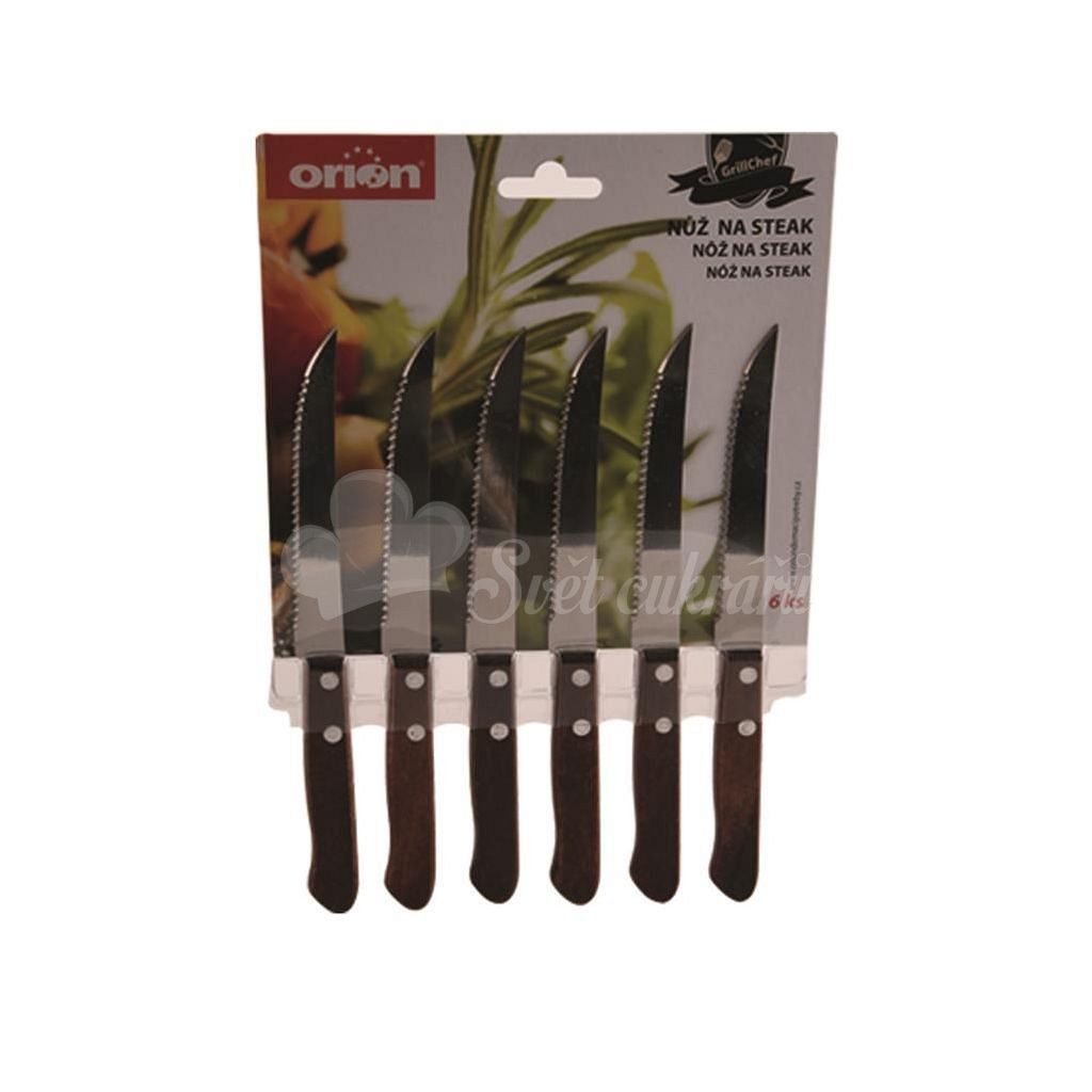 6pcs Stainless Steel Steak Knives Set, Gold / 6 Pieces
