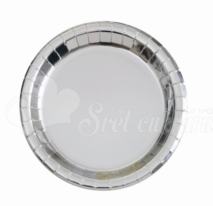 Ezüst tányér 17,5 cm - 8 db - UNIQUE - Eldobható tányérok - Edények,  Konyhai eszközök - Cukrász világ