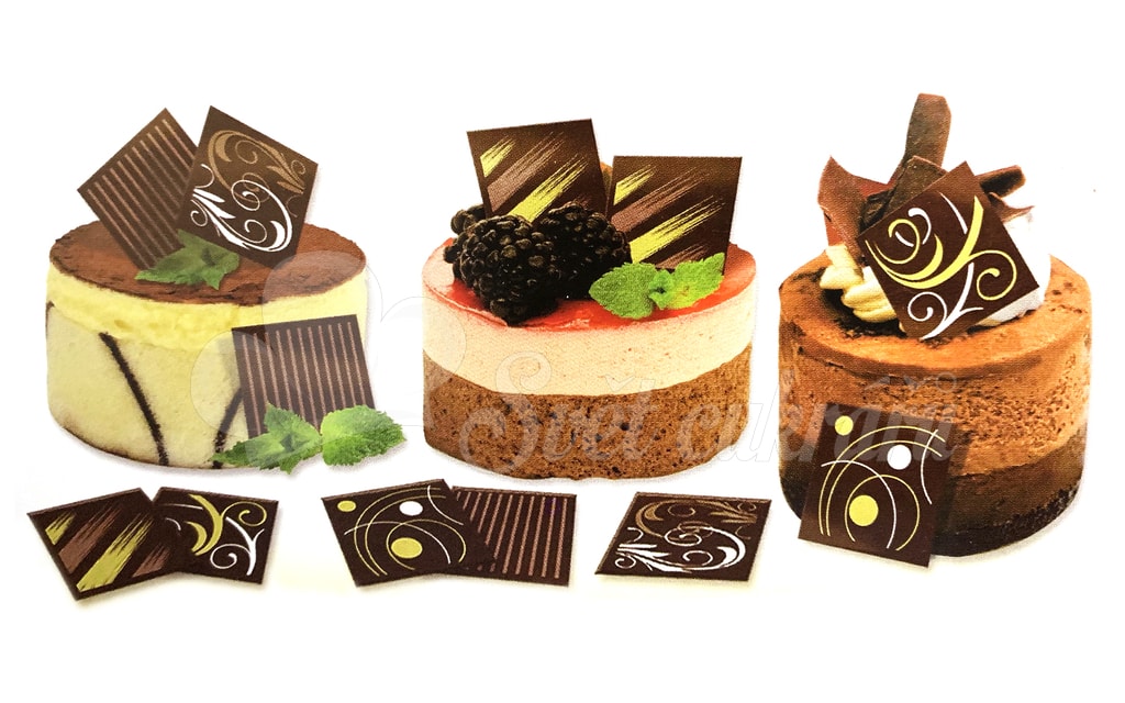 Svet cukrárov - Čokoládové potlačené štvorčeky 2,5 x 2,5 cm z tmavej  čokolády - 180 ks - Günthart - Čokoládové dekorácie - Jedlé dekoracie,  Suroviny