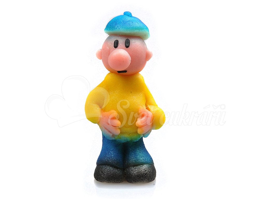 Postavička řemeslníka - marcipánová figurka na dort - žluté tričko -  Frischmann - Marcipánové figurky - Marcipán, Suroviny - Svět cukrářů