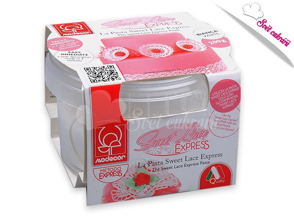 Jedlá krajka Sweet Lace Express - hmota 200 g - DOPRODEJ - Modecor - Jedlé  krajky - Jedlá dekorace, Suroviny - Svět cukrářů