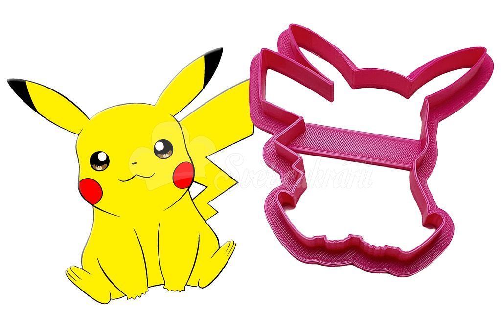 Pokémon Pikachu kiszúró - vágó 3D nyomtatás - Dortmarket - Kiszűrők 3D  nyomtatóból - Kiszúrók, Sütéshez - Cukrász világ